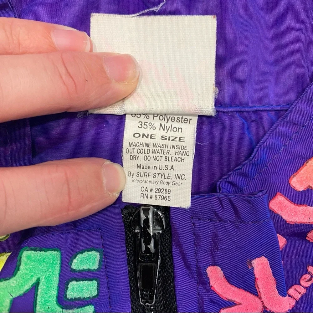 VTG! 90S! 🌟SURF STYLE🌟 SURFER ZIP UP WINDBREAKER JACKET PURPLE ONE SIZE